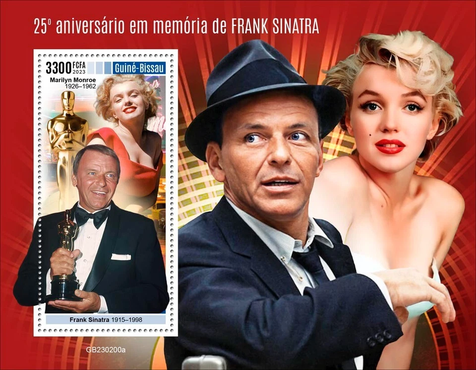 Estampillas Frank Sinatra Marilyn Monroe MNH 2023 Guinea-Bissau S/S Foto 1 de 1