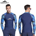 Mens Anti-UV Surfing Diving Suit Top Scuba Swim Shirts Long Sleeve Rash Guard