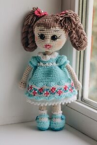 KNITTED TOY-Handmade Stuffed Toys-27cm-Girl-Perfect for Cuddles and Playtime!!