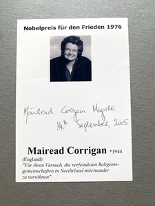 MAIREAD CORRIGAN Nobelpreis Frieden 1976 signed Foto 10x15 Autogramm - Bild 1 von 1