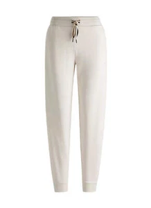 BOSS Women's Logo Print Cuffed Bottoms with Signature Stripe Cords - Open White - Imagen 1 de 8