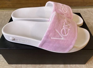 Authentic New NIB Versace Loafers Slippers Medusa Size EUR 41 White Pink - Picture 1 of 6