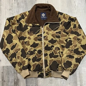 VTG Columbia Sportswear Duck Camo Fleece Jacket Radial Sleeve Hunting Camouflage - Picture 1 of 5