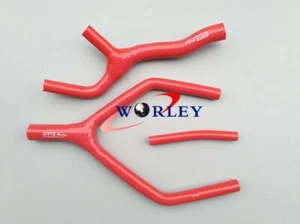 Red Silicone Radiator Hose For Aftermarket Yamaha YZ125 1989-1992 - Picture 1 of 5