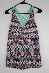 Women's Tankini Swim Top Strappy Back Multicolor XL - Picture 1 of 4