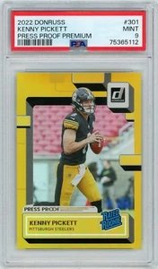 2022 Donruss Press Proof Premium 301 Gold Kenny Pickett Rookie Color Match PSA 9 - Picture 1 of 2