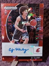 2020-21 PANINI PRIZM DRAFT PICKS CJ ELLEBY RED CRACKED ICE PROSPECT BLAZERS