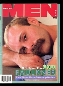 ADVOCATE MEN 5-87 MAY 1987 COLE FAULKNER, hairy moustached HUGE NIC FABRINI busi - Picture 1 of 2