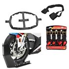 Wheel chock + ratchet and tie down straps for BMW R 1200 GS Rallye blk