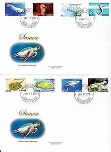 Samoa 2014 FDC Threatened Species Pt 2 12v Set on 3 Covers Marine Fish Sharks - Picture 1 of 2
