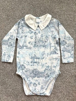 New. Original authentic Baby Dior toile de jouy long Sleeve Vest Age 12 months.  - Image 1 of 4