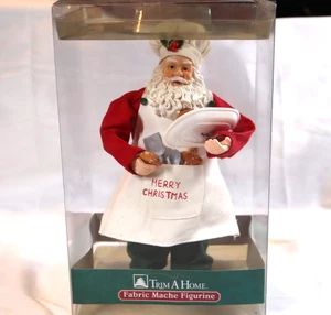 Vintage Trim A Home Kmart Santa Baking Cookies 10” Tall Fabric Mache - Picture 1 of 9