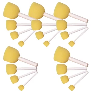 20Pcs Round Wooden Handle Sponge Paint Brush for Painting Activities - Picture 1 of 11