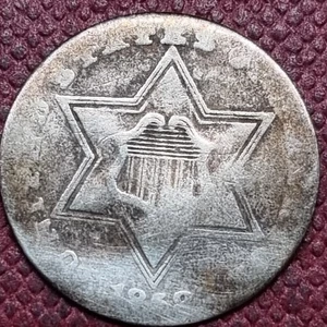 1858 Three Cent Piece 3c Silver Trime Better Grade Details #95988 - Picture 1 of 2