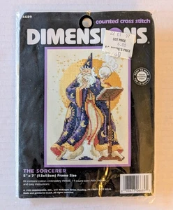 Kit punto croce vintage 1995 dimensioni contate #6689 Lo stregone 5" x 7" - Foto 1 di 4