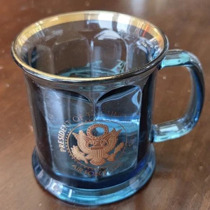 Air Force 1 One President The United States Tazza di Vetro Tazza da Caffè Blu 2004 - Foto 1 di 6