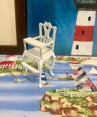 RARE Unmarked BESPAQ BABY HIGH CHAIR Vintage Doll House 1:12 Miniature Dollhouse - Image 1 of 4