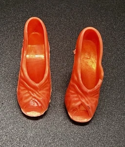 Sandalo scarpe platform vintage Mego Cher Farrah Fawcett anni 70 arancione corallo LEGGI - Foto 1 di 10