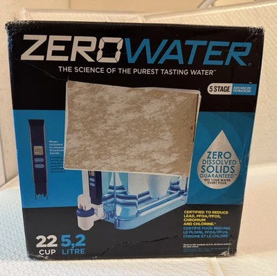 Zerowater 5 Stage Filtration 22 Cup Water Dispenser w/ Filter & Meter, open box - Image 1 of 4