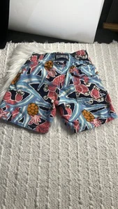 Vilebrequin Blue Pineapple Catus Print Swim Short Kid’s Size 8 Tropical Pattern - Picture 1 of 9