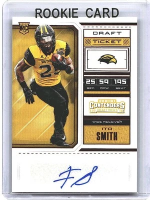 Ito Smith 2018 Contenders Draft Picks College Ticket Rookie Auto Southern Miss - Image 1 of 2