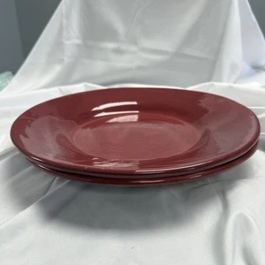 2 Pottery Barn Red Wine Sausalito Dinner Plate 12” Discontinued Heavy - Picture 1 of 3