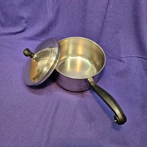 Vintage Farberware 3 Qt Saucepan & Lid  QY Aluminum Clad Stainless Steel USA - Picture 1 of 5