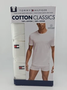 Tommy Hilfiger Hemd Herren XL weiß 3er Pack Crew Baumwolle Classics Logo - Bild 1 von 3
