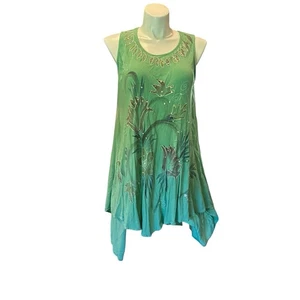 Just Love Women’s Free Plus Dress Green Sleeveless Pullover High Low Knee Dress - Picture 1 of 8