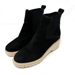 Dolce Vita HADDIE schwarze Wildleder-Chelsea-Boots mit Keilabsatz Damengröße 6M - Bild 1 von 11