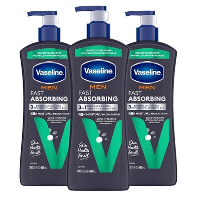 Vaseline Men Hand & Body Lotion Healing Moisture 20.3 Fl Oz (Pack of 3)......... - Image 1 of 4