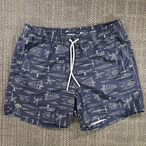 Lacoste Badeshorts Herren Medium Navy Blau Segelclub Maritim Kordelzug Logo - Bild 1 von 21