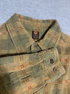 Ojai Mens Medium Cotton Textured Long Sleeve Button Down Shirt Aztec Western - Picture 1 of 11