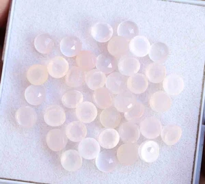 Pink Chalcedony Round Faceted Cut Loose Gemstone 23.00 Ct 5 mm 38 Pieces - Picture 1 of 2