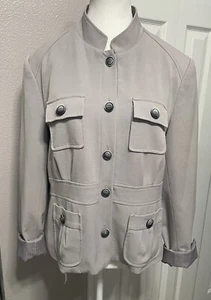 Chaqueta Bern And Mort Gris Utilidad Abrigo Detalle Bolsillo Mujer’s Talla 12 LEER - Imagen 1 de 11