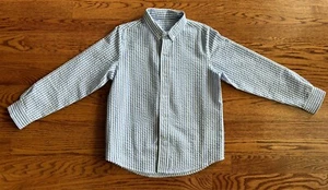 NWOT Kelly's Kids Boy's Blue Seersucker Button Down Shirt Size 6-7, Cute!! - Picture 1 of 17