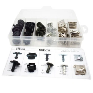Stock de EE. UU. 60 PIEZAS Kit de herrajes de protección de motor de automóvil Pin Clips Tuerca Molduras - Imagen 1 de 13