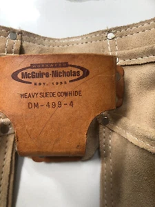McGuire-Nicholas Tool belt Pouch Heavy Suede Cowhide Contractor Apron DM-499-4 - Picture 1 of 7