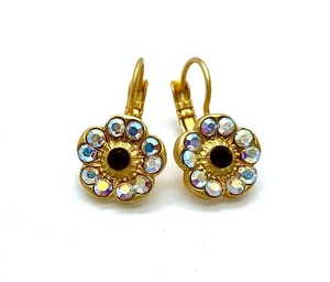 Mariana Earrings Shimmering AB & Siam Austrian Crystals My Treasures Coll. - Picture 1 of 3