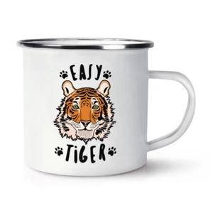 Easy Tiger Retro Enamel Mug Cup - Funny Animal Camping - Picture 1 of 1