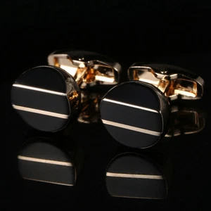 Men's Enamel Cufflinks Silver Round Personalised Cufflinks Men's French Buttons - Picture 1 of 8
