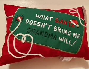 Weihnachtskissen Nikolaus quadratisch 9x13 Oma bringt mich - Bild 1 von 8