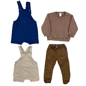 H&M Next Baby Boy Bundle Dungarees Top Trousers Set Age 12-18 Months 86cm - Picture 1 of 14