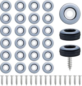 24pcs 3/4" (19mm) Screw on Furniture Sliders, Teflon Chair Leg 3/4 inch (19mm) - Picture 1 of 7