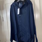Rains Unisex Sz L/xl Navy Blue Reflective  Waterproof Jacket New $110