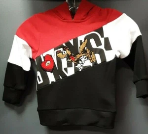 US Toddler / Baby / Kids Black Keys Heart chasing Dog Hoodie - Red - Picture 1 of 4