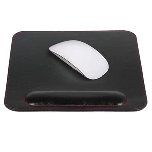 Personalized Leather Mouse Pad with Wrist Rest, Synthetic Leather Mousepad - Picture 1 of 29