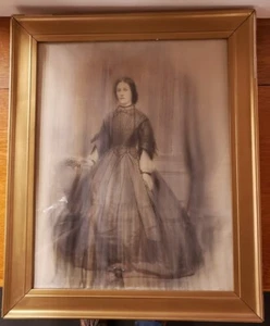 Retrato enmarcado de viuda victoriana escocesa de finales del siglo XIX en traje de luto - Imagen 1 de 11