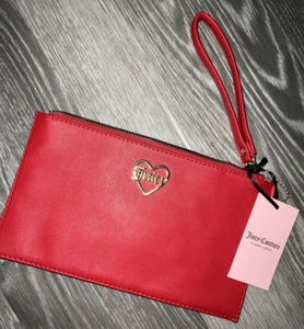Juicy Couture Red Wristlet Wallet Clutch Bag Pouch 10" x 6" New Tags - Picture 1 of 12