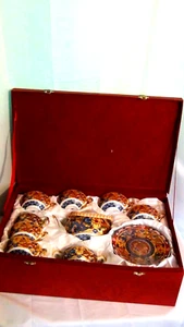 PORCELANA FINA CHINA PINTADA A MANO CON TÉ DOLD DRAGONS SET EN CAJA ORIGINAL - Imagen 1 de 11